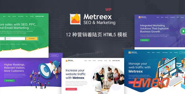 SEO&数字营销公司着陆页面模板 - Metreex